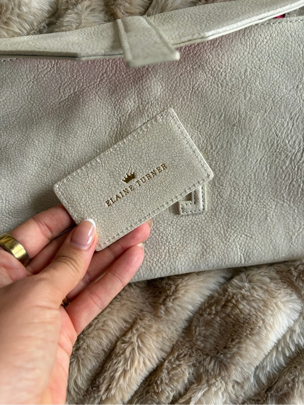 White Leather Clutch